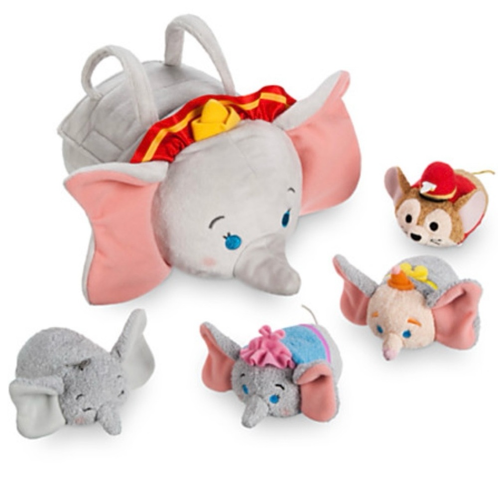 ⛔️Disney Dumbo Tsum Tsum Plush Tote With 4 Mini Tsum Tsums